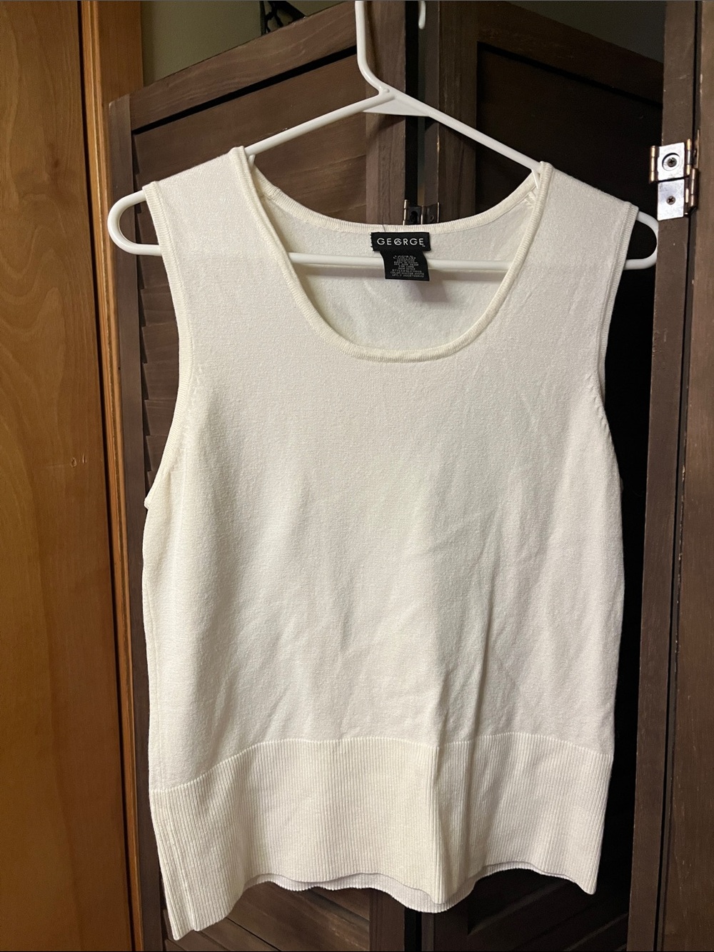 George Cream Sleeveless Knit Tank Top